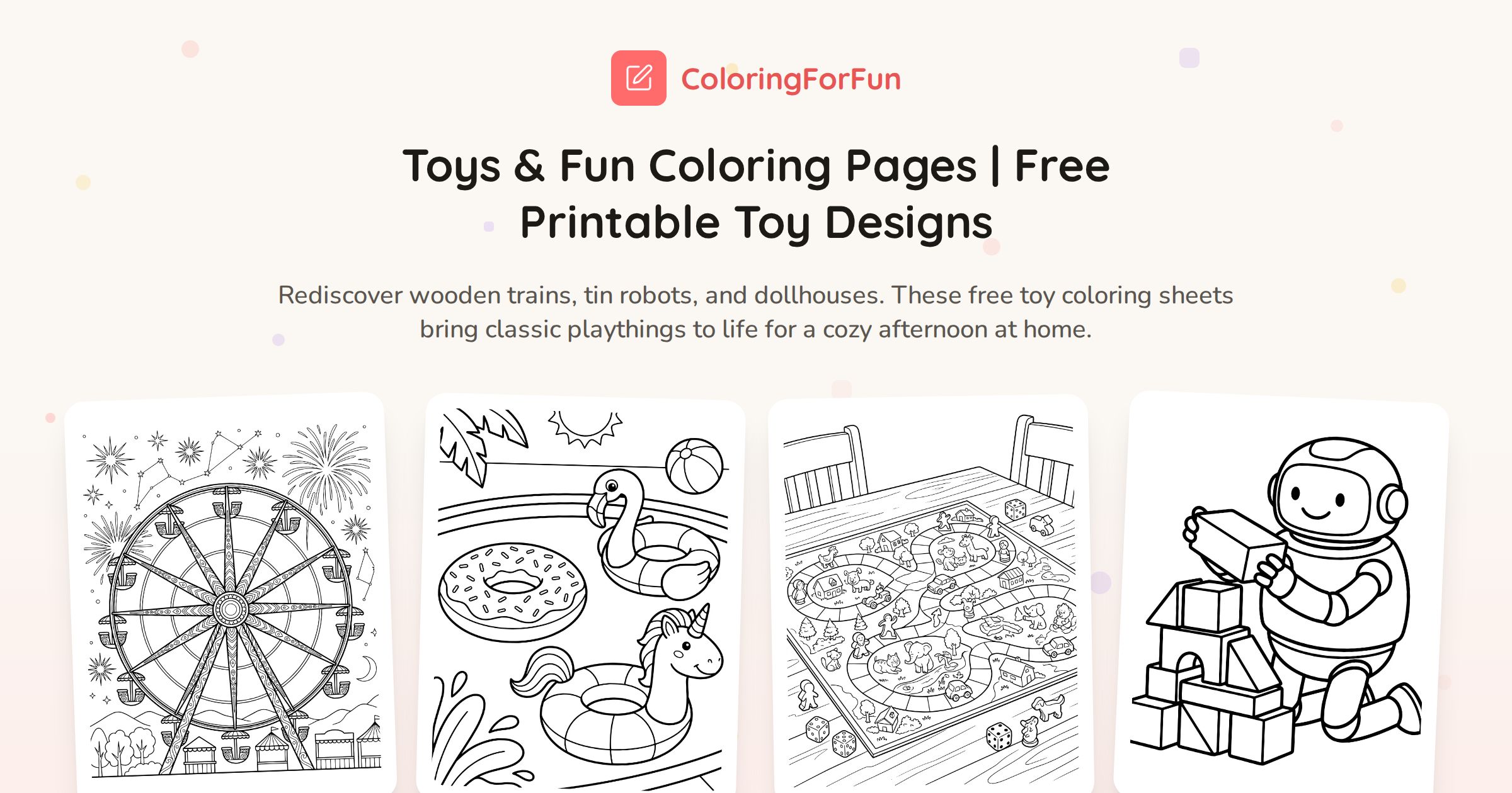 Fun Figure Col9ur In Toys & Fun Coloring Pages | Free Printable Toy Designs | ColoringForFun