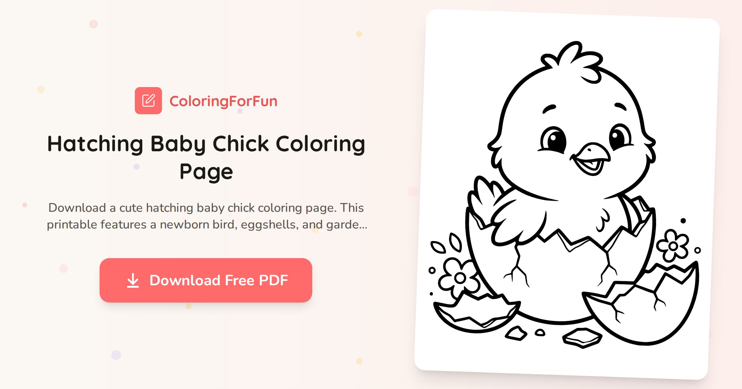 Hatching Baby Chick Coloring Page | ColoringForFun