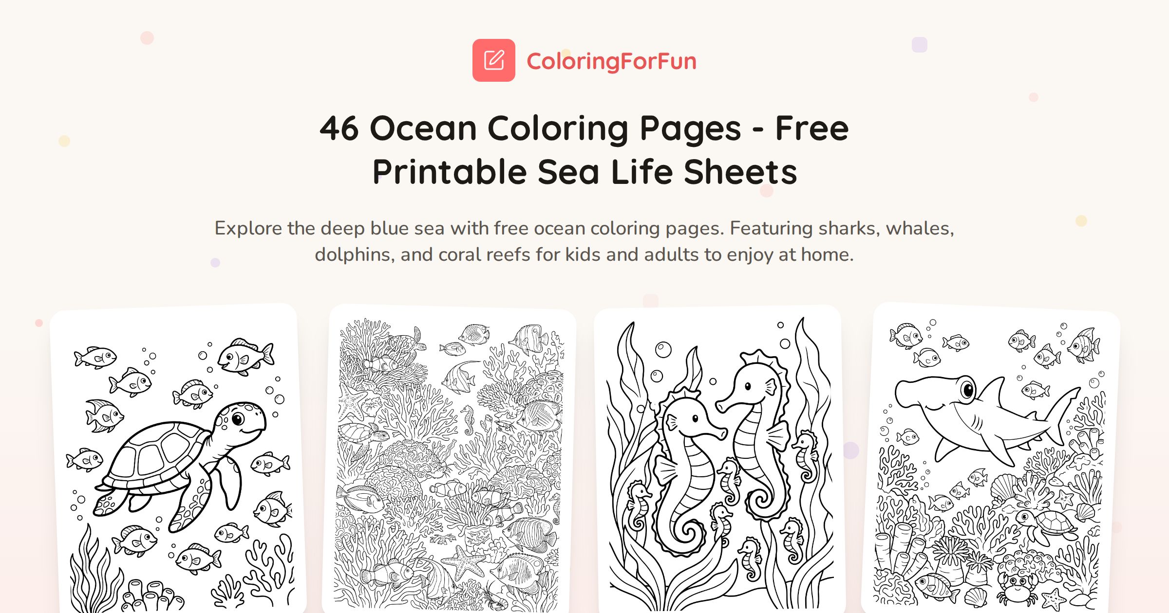 46 Ocean Coloring Pages - Free Printable Sea Life Sheets | ColoringForFun