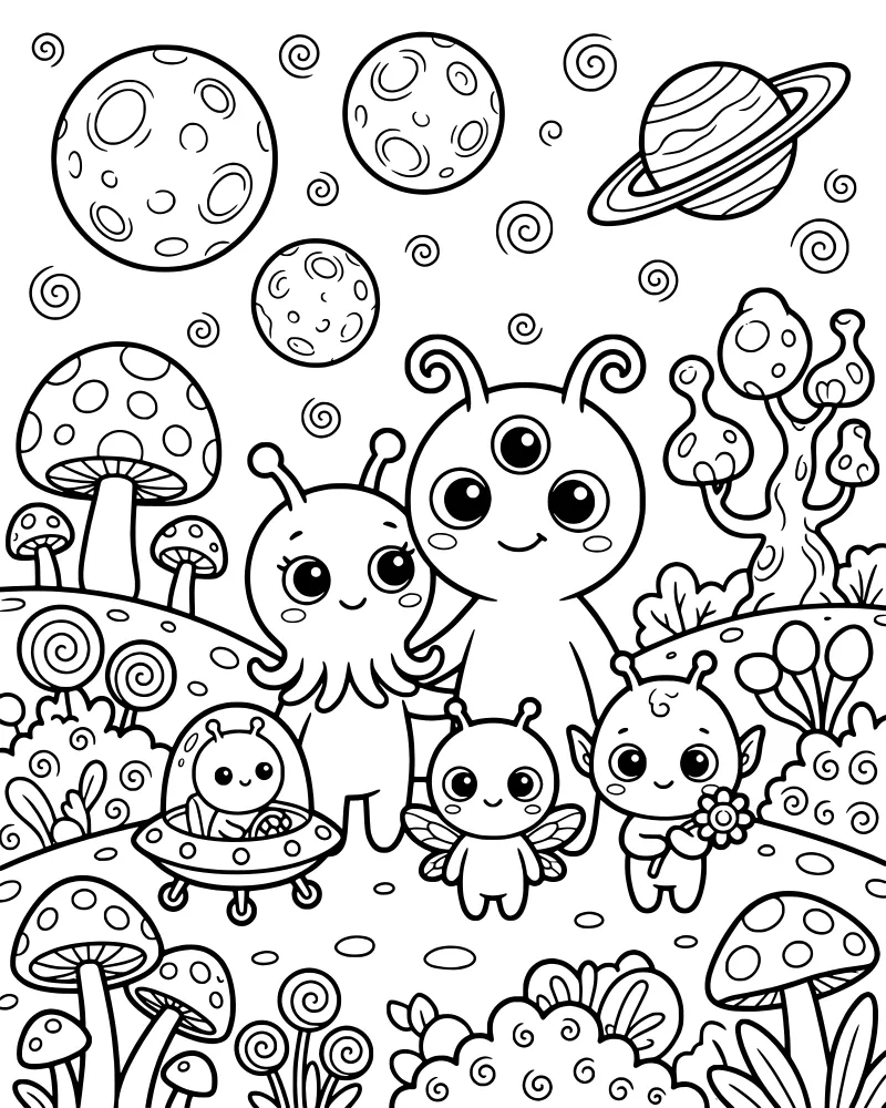Space & Sci-Fi coloring page preview